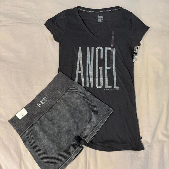 Victoria’s Secret Shirt and bike shorts set - Picture 2 of 7